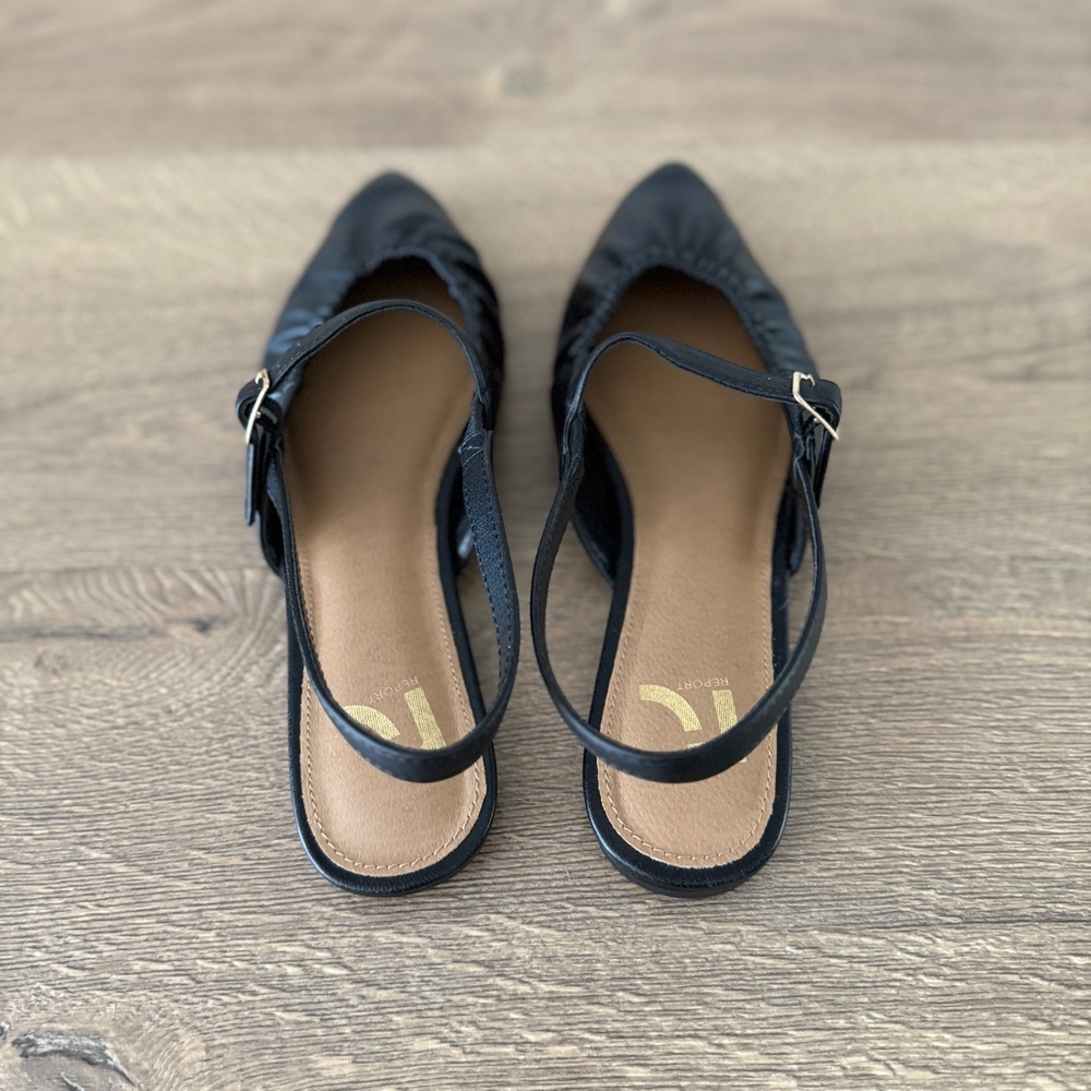 Report Black Women's Ruched Mary Jane Slingback Flats - Picture 4 of 6
